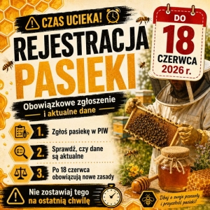 Od 18 czerwca 2026 Obowiązkowa rejestracja pasieki: PIW, WNI, krok po kroku